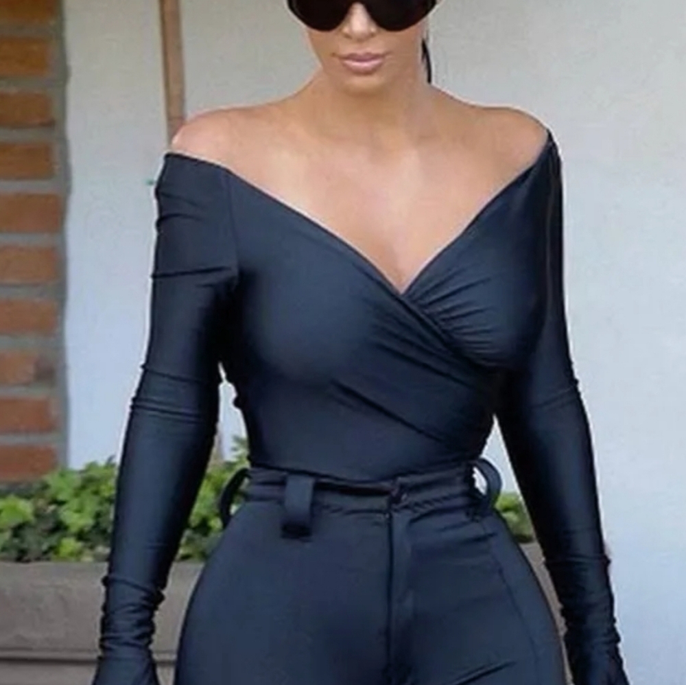 Chic Black Off-Shoulder Bodysuit